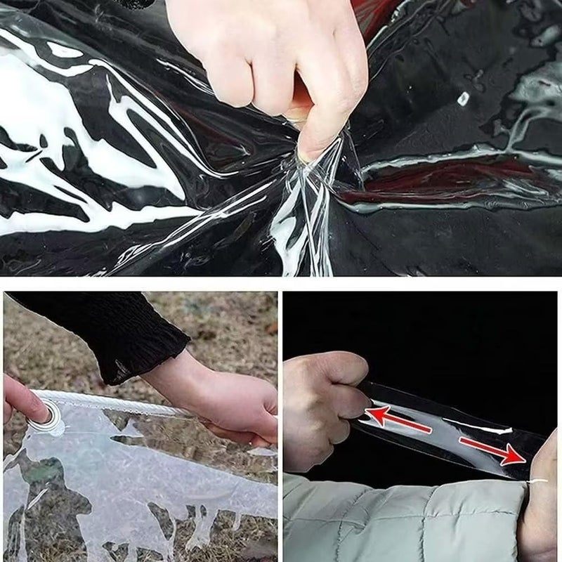 LC&QS Clear Tarp 8x16ft Clear Tarps Heavy Duty Water Resistant,14Mil Thickened Transparent Tear Resistant PVC Vinyl Tarpaulin Enclosurewith Grommets and Reinforced Edges for Patio,Porch and Outdoor - Image 4